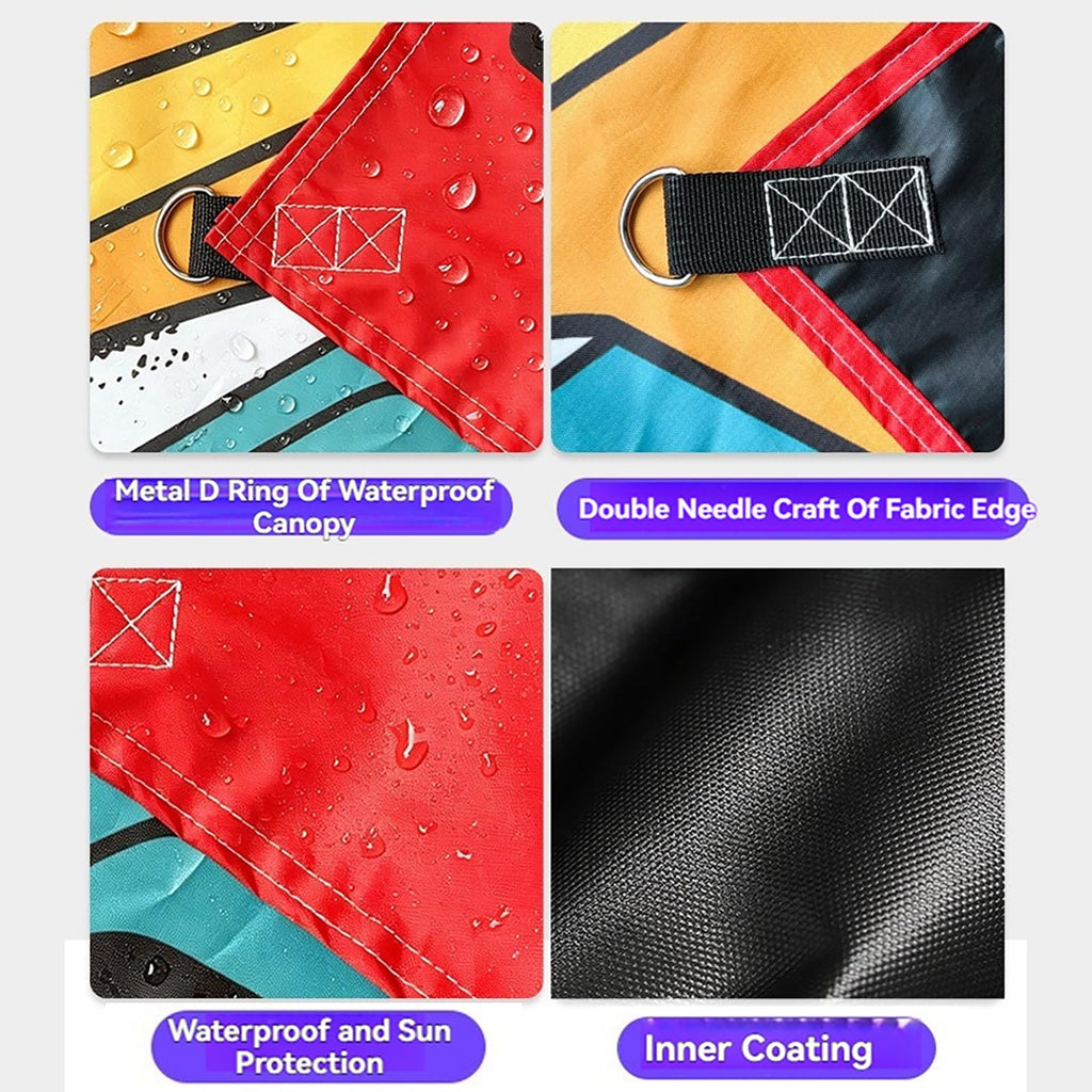 Waterproof Heavy-Duty Rectangle Sun Shade Sail with Rope N28267