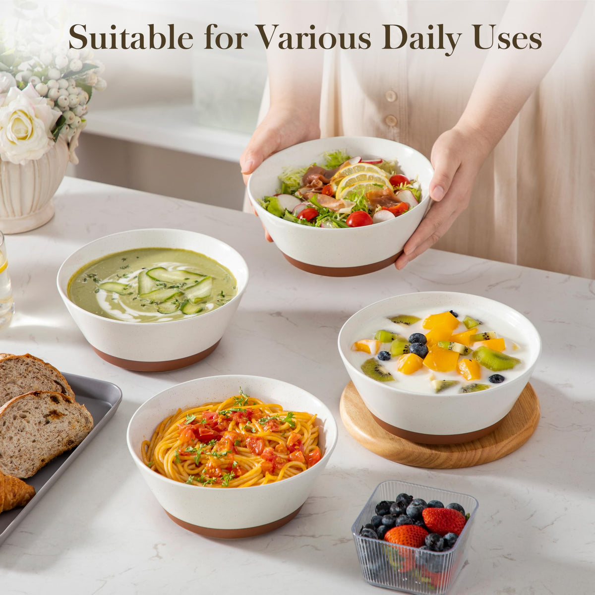 Ceramic Soup Bowls Set of 4 U651