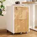 2 Drawer Wooden Mobile File Cabinet with Lock D593988