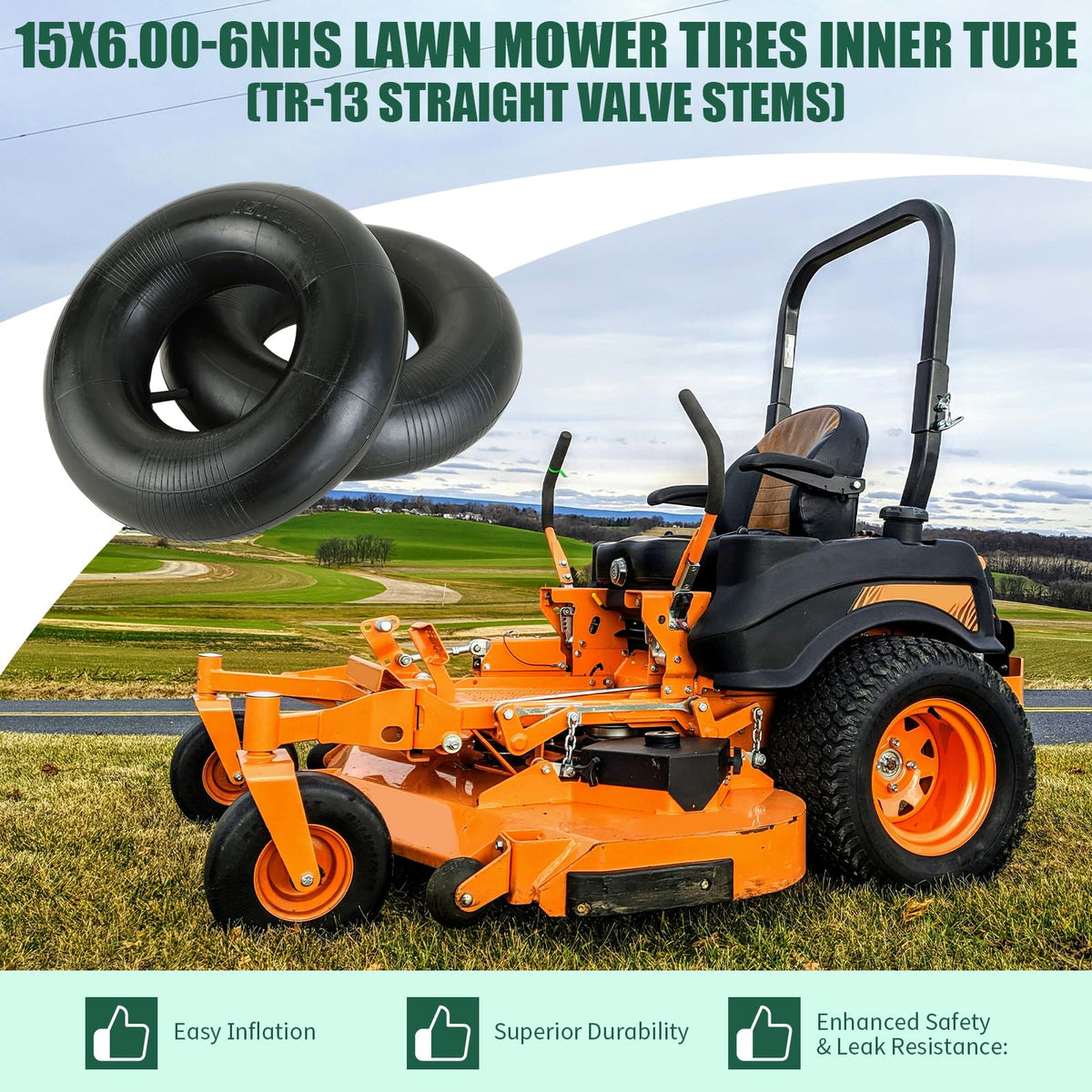 2 Pack 15x6.00-6 Inner Tubes with TR-13 Valve Stem G6834