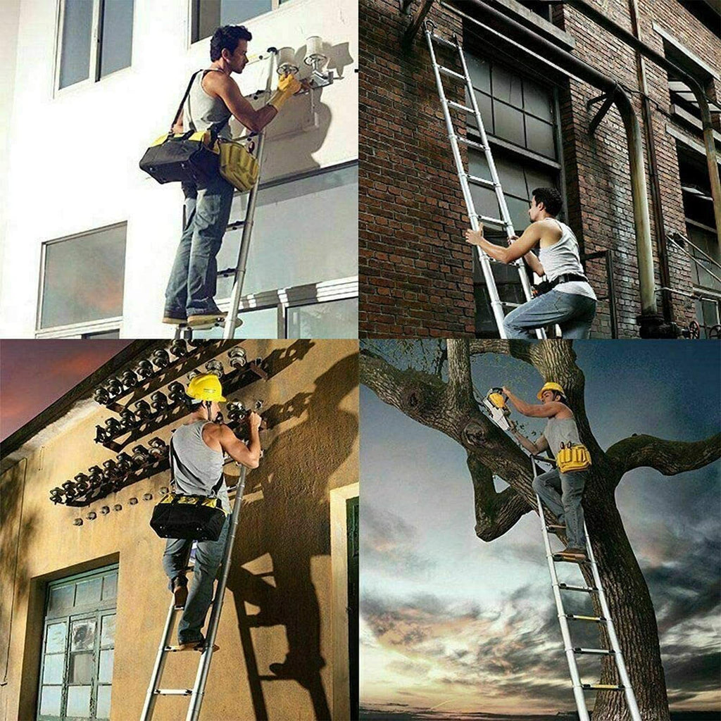 20.5FT Aluminum Telescoping Ladder with 2 Detachable Hooks T65929