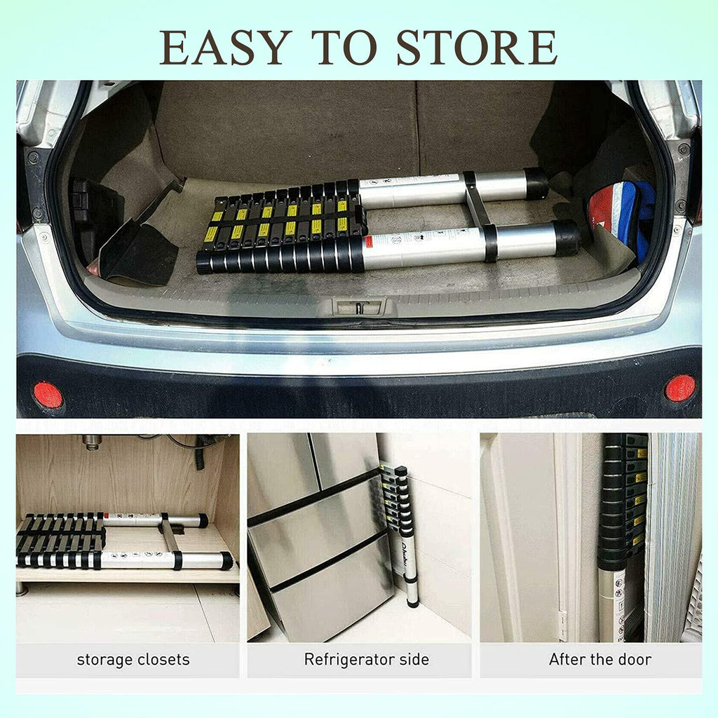 20.5FT Aluminum Telescoping Ladder with 2 Detachable Hooks T65929