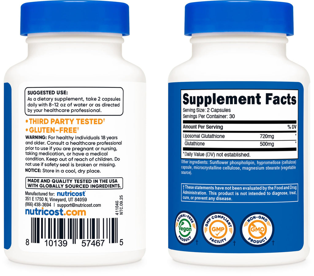 Liposomal Glutathione Supplement 60 Capsules H2142