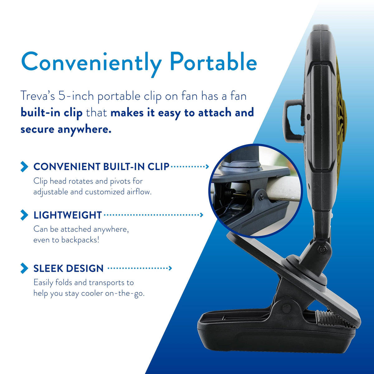 5 in Battery Powered Clip Fan J26463