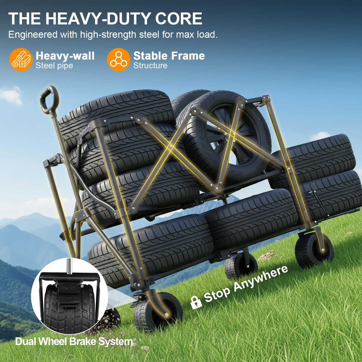 Heavy Duty Collapsible Double Decker Wagon J4225
