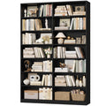 83.7" Tall 7-Tier Double Black Bookshelf and Bookcase V78595