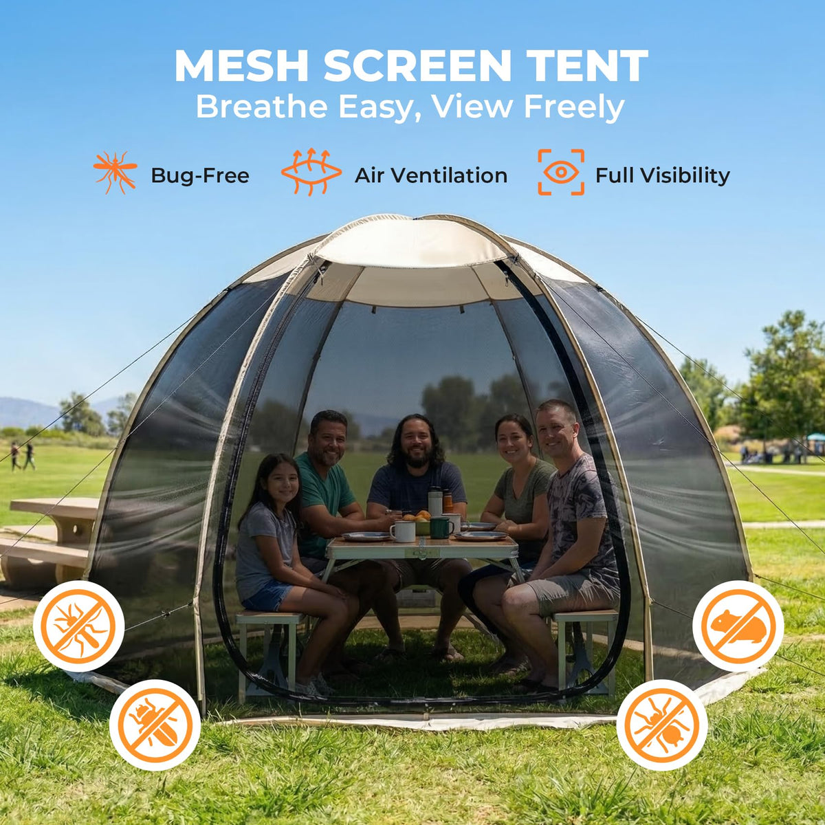 10 x 10 FT Pop Up Mesh Screen House Tent A9117