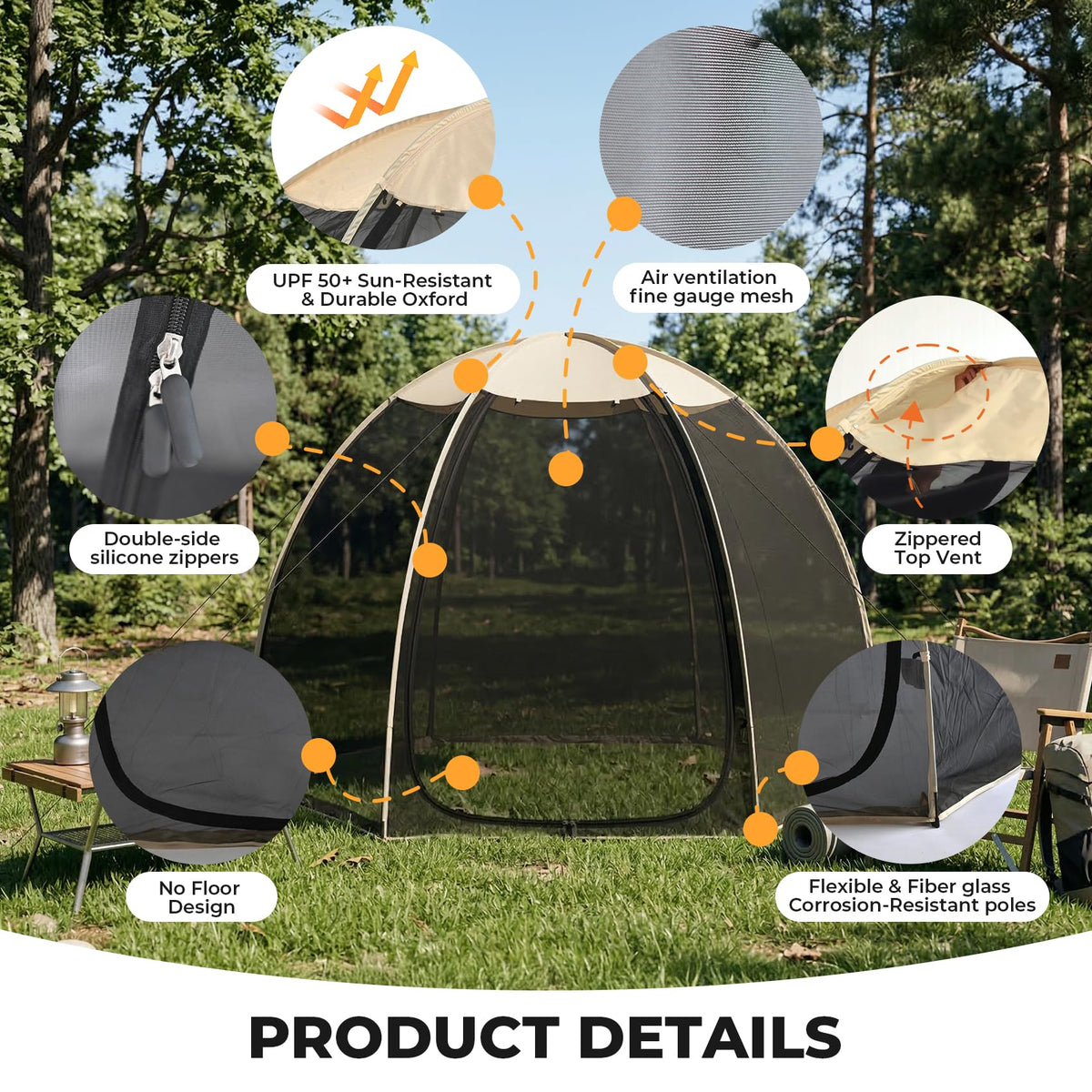 10 x 10 FT Pop Up Mesh Screen House Tent A9117