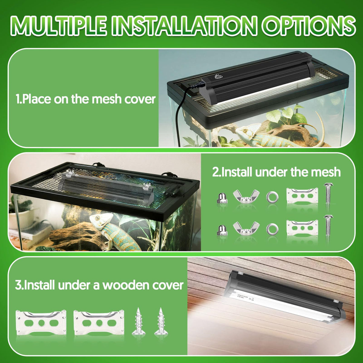 8W UVB Reptile Light Fixture Combo Kit M358102