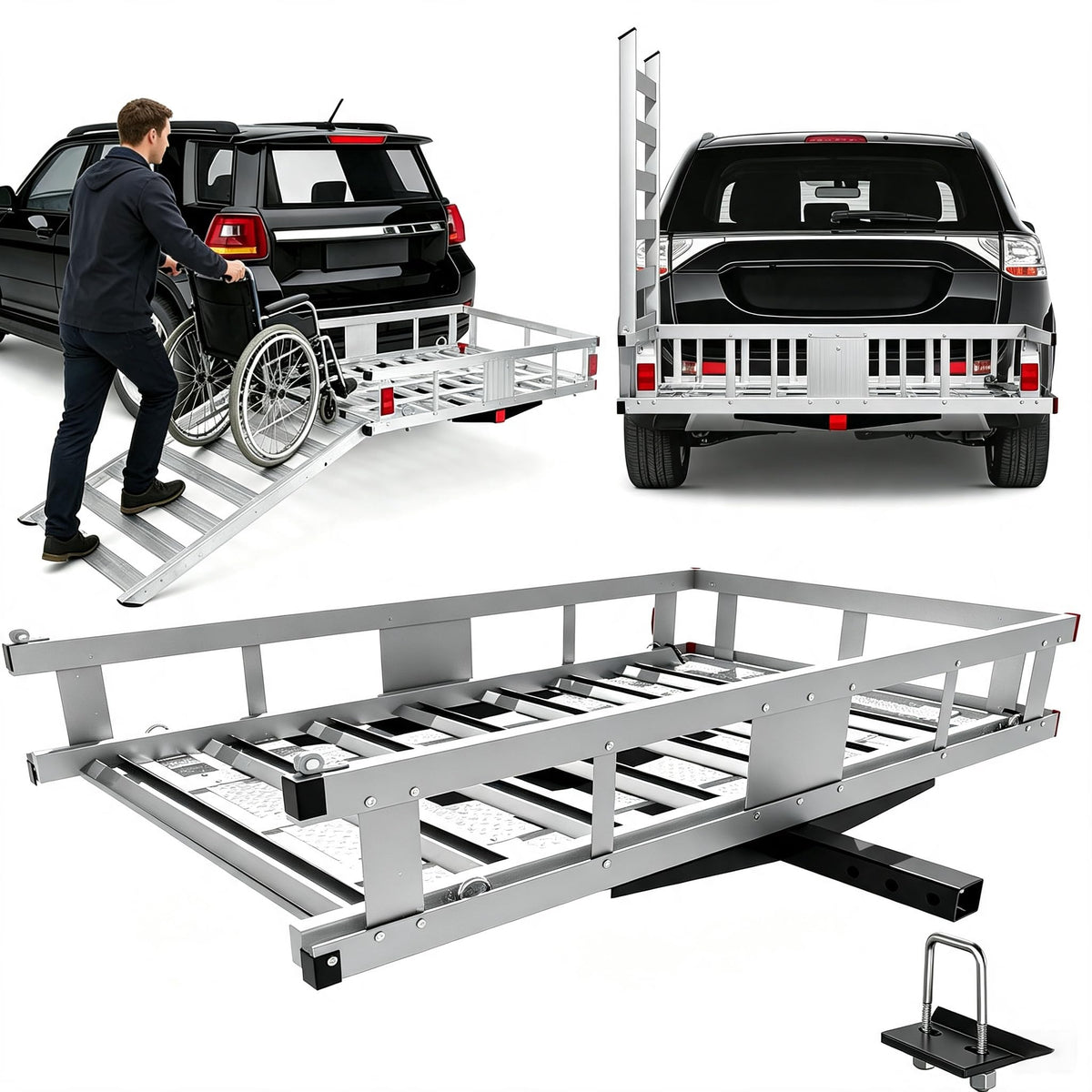 48"x29.5" Aluminum Wheelchair Scooter Mobility Carrier R880