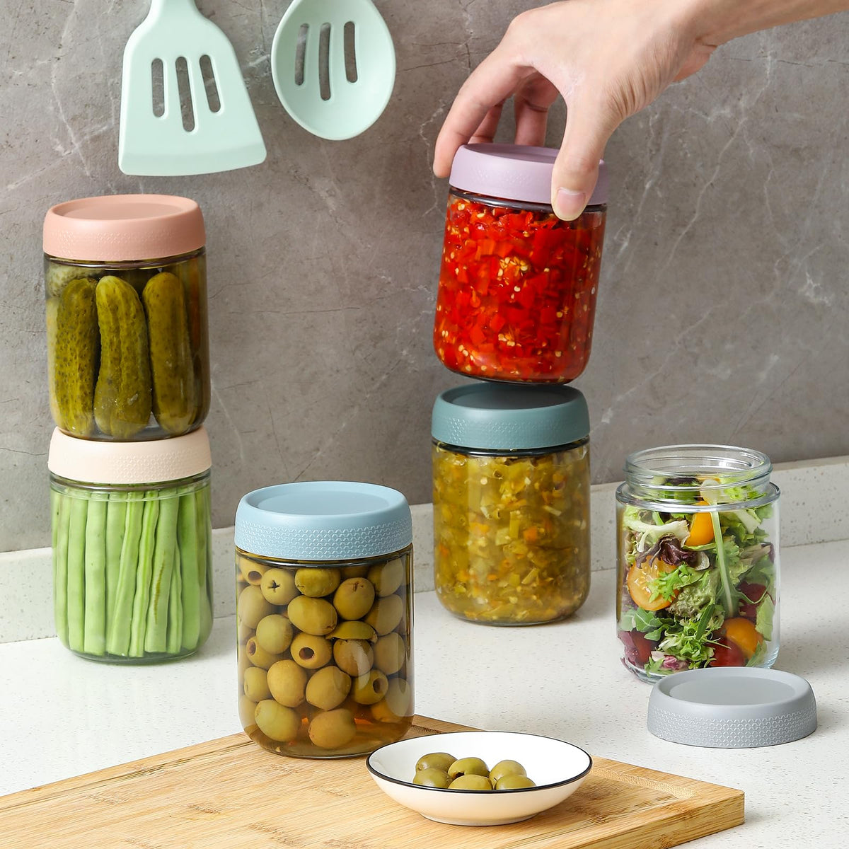 16oz Glass Jars with Airtight Lids S173