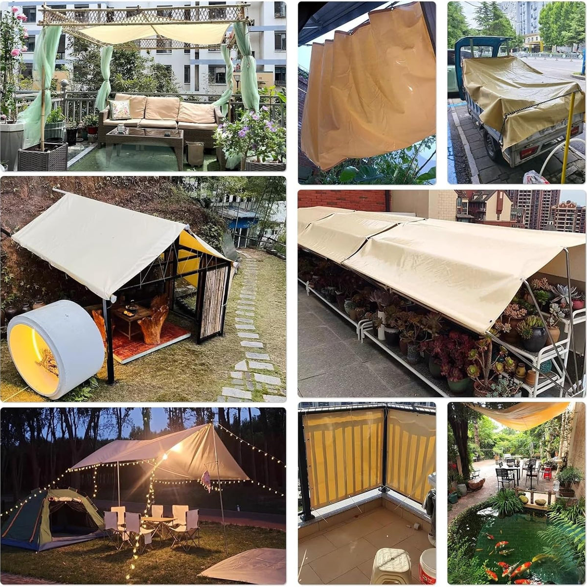 Waterproof Heavy-Duty Rectangle Sun Shade Sail with Rope N28267