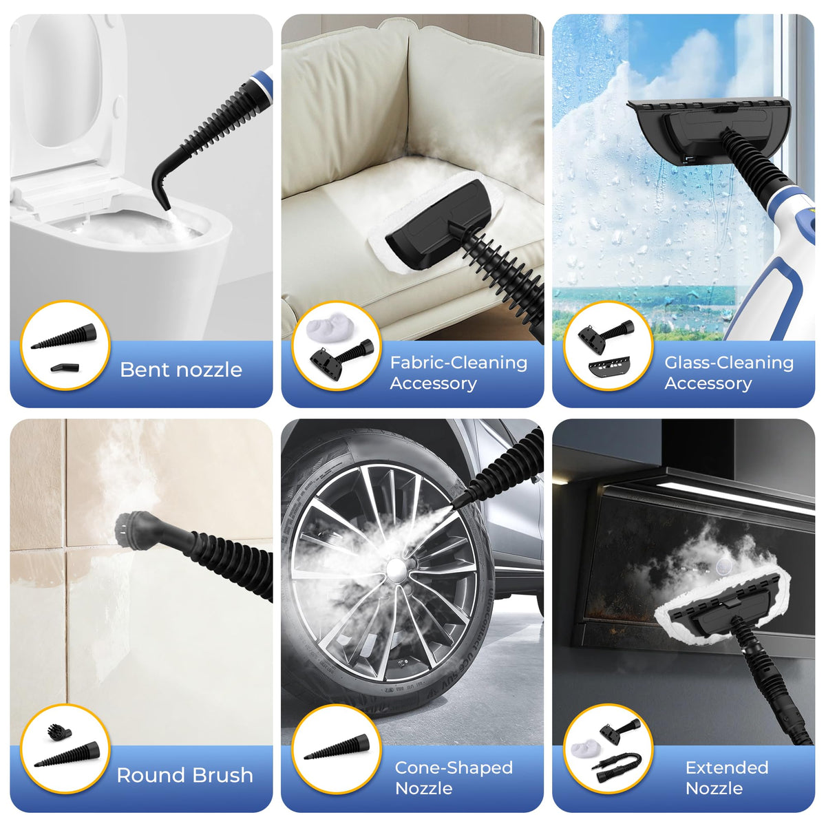 Handheld Steam Cleaner with 11 Accessories R4123