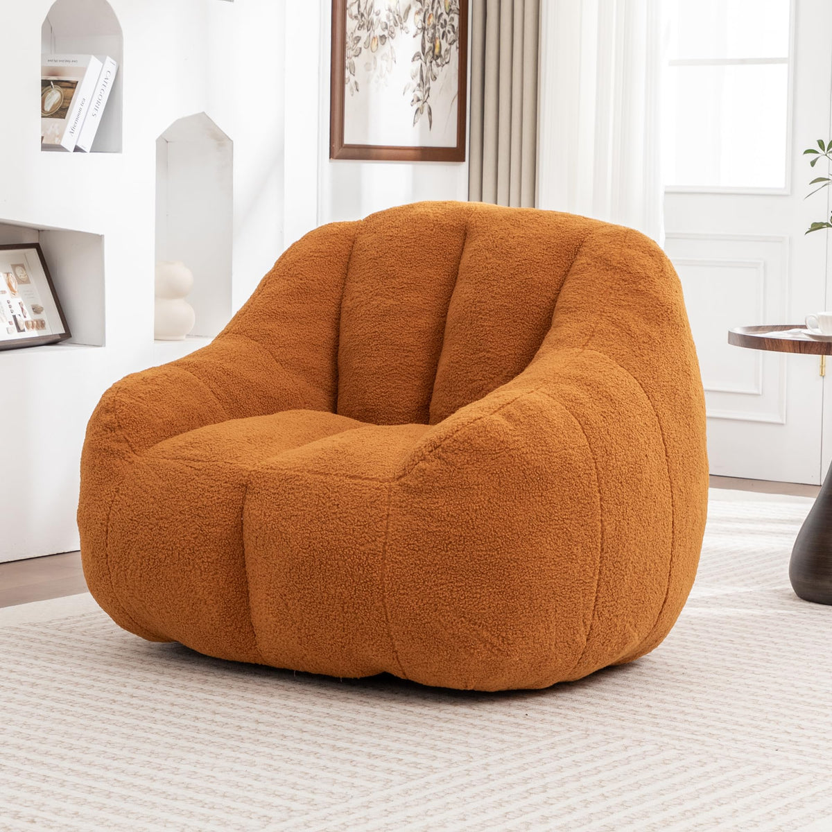 Yellow Tufted Memory Foam Bean Bag Chair J472576