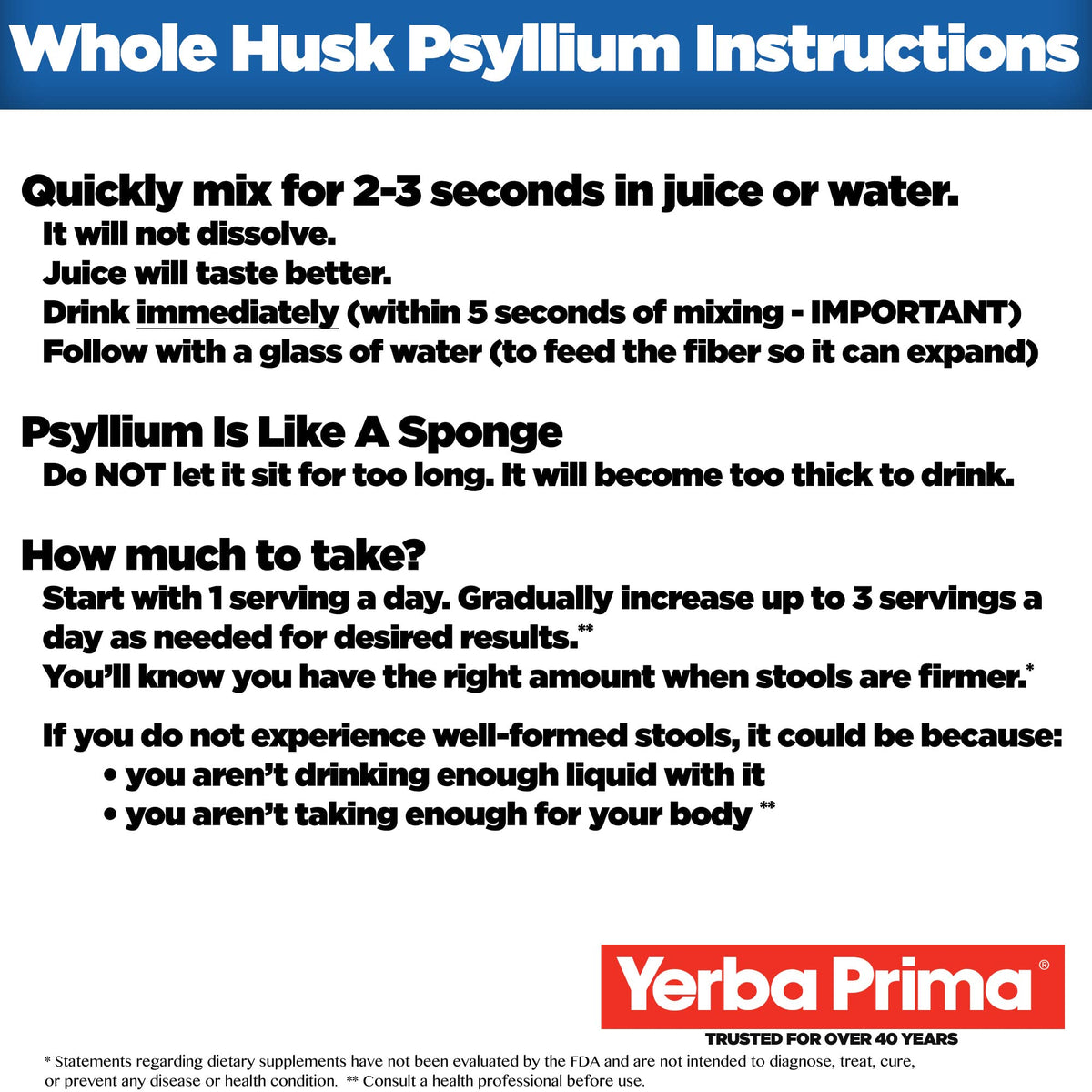 12 oz Psyllium Whole Husks Dietary Fiber O3622