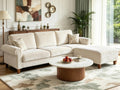 100" L-Shaped Velvet Sectional Sofa with Ottoman I285911
