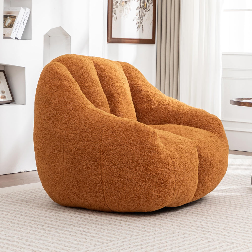 Yellow Tufted Memory Foam Bean Bag Chair J472576