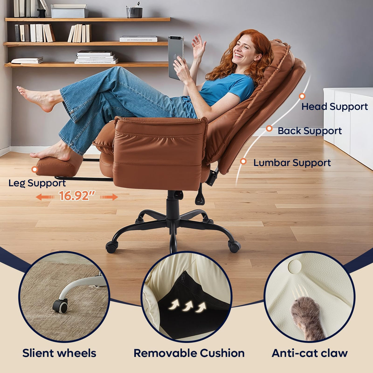 High Back Executive Chair with Footrest U3064