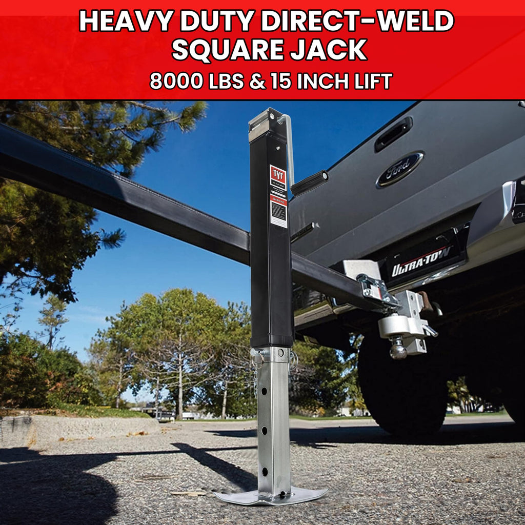 8000lbs 15 Inches Lift Square Trailer Jack with Drop Leg V1492