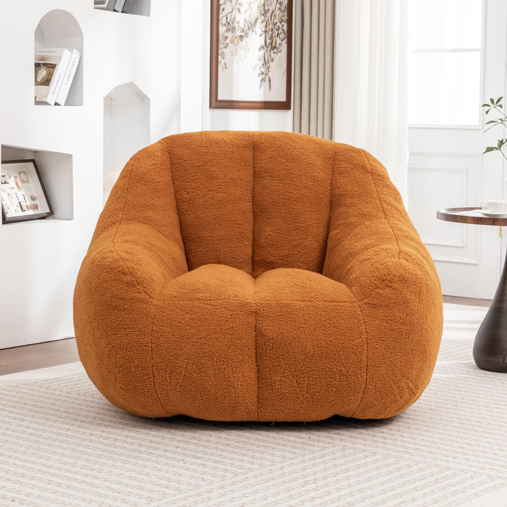 Yellow Tufted Memory Foam Bean Bag Chair J472576
