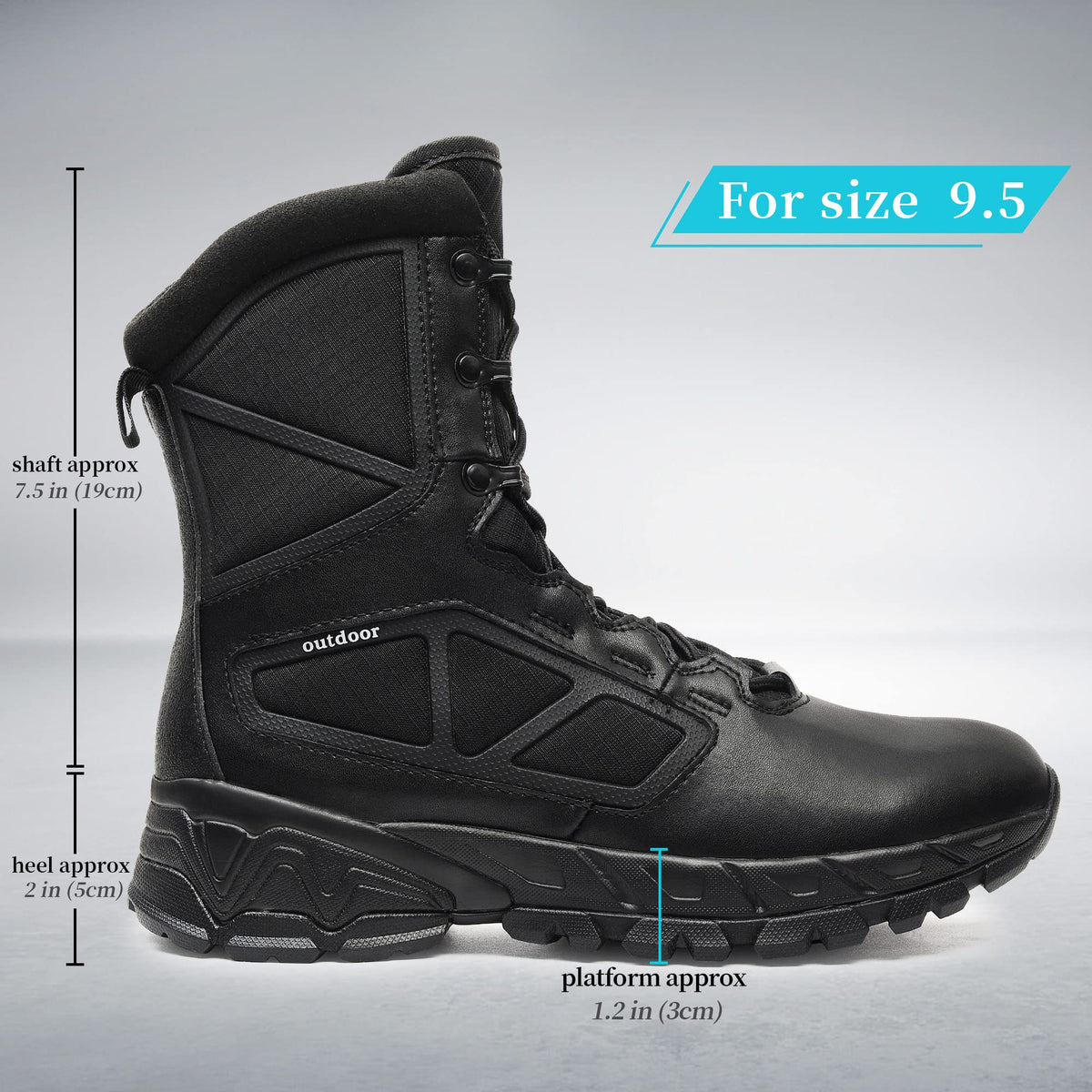 Lightweight Side Zipper Tactical Work Boots G85724