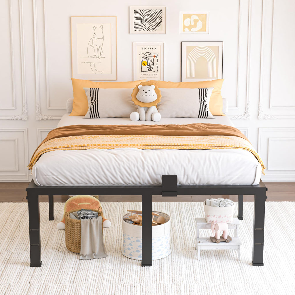 Queen Size 18 inch Heavy Duty Metal Platform Bed Frame P293