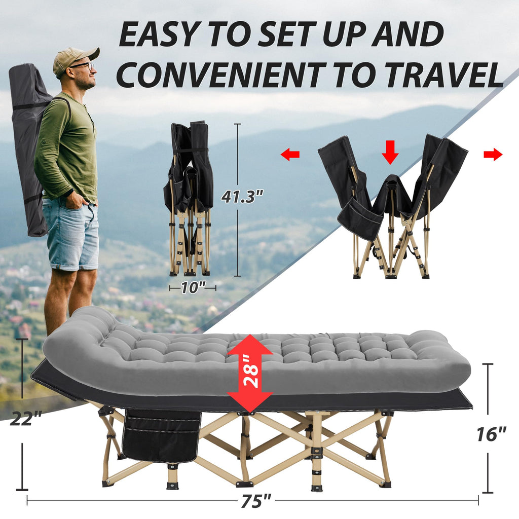 Folding Camping Cot with Mattress C436