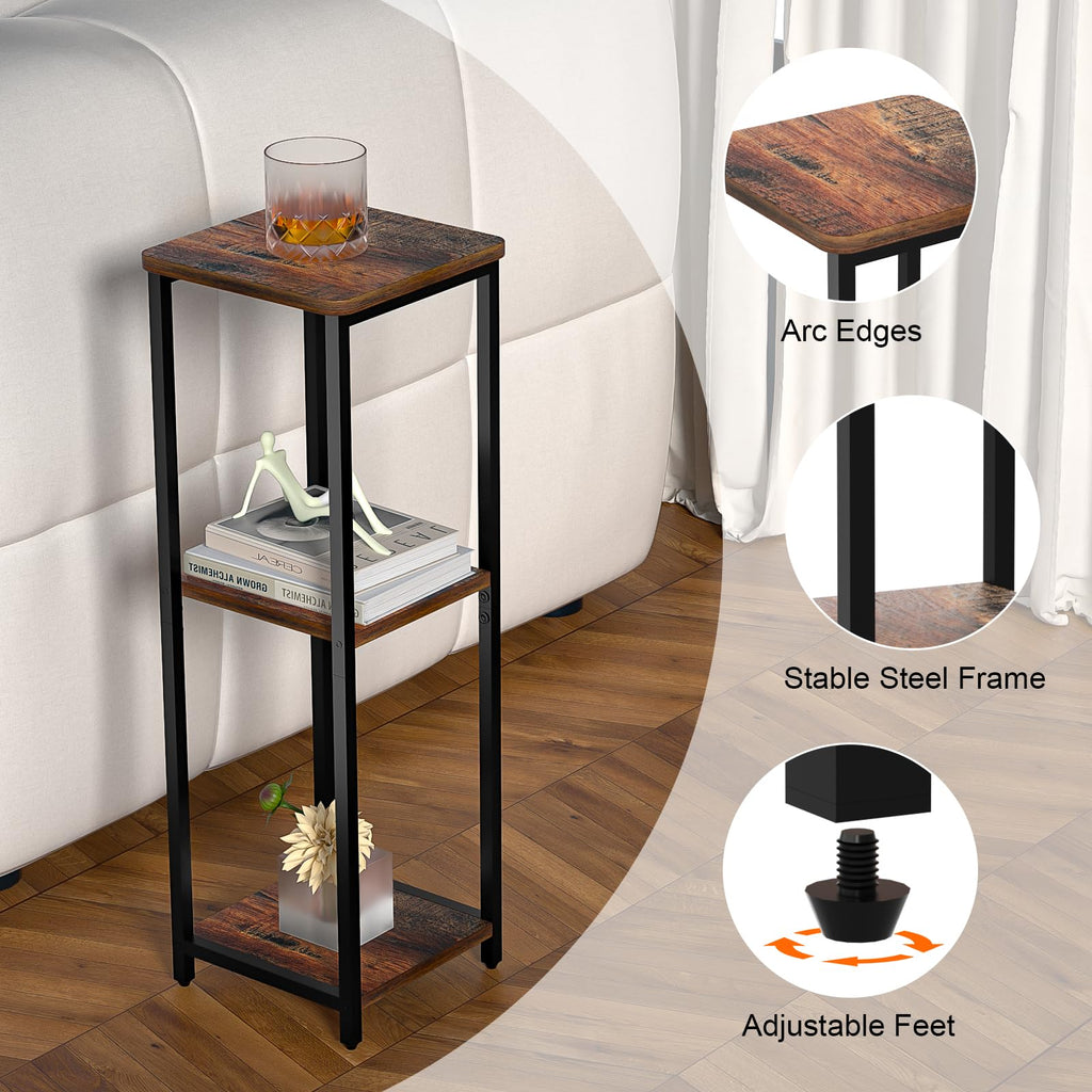 10" Wide Square 3-Tier Drink Table with Adjustable Feet U962753