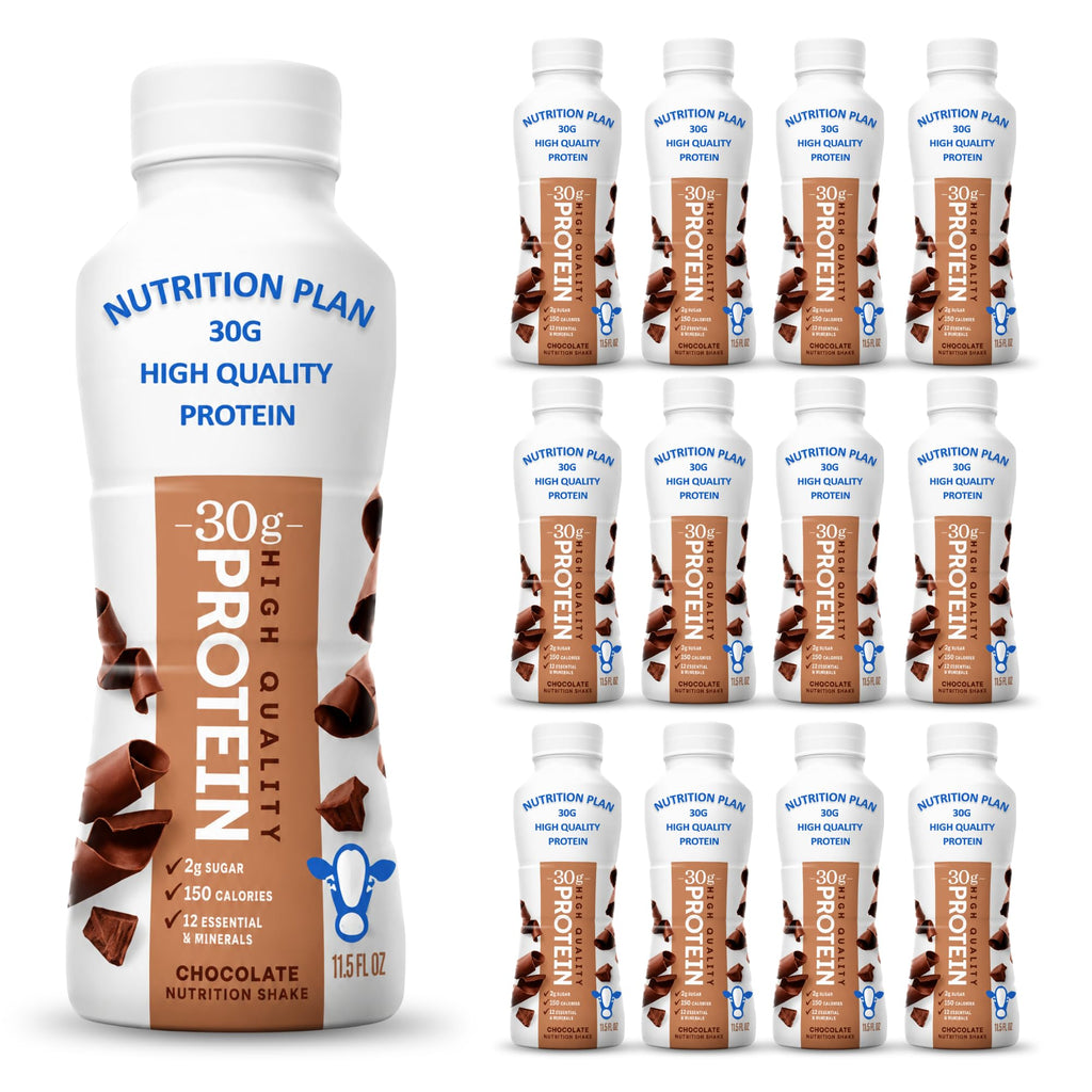 High-Protein Ready to Drink Shake – 30g Milk Protein, 150 Calories, 2g Sugar – Lactose Free, Chocolate, 11.5 fl oz (12 Pack) N10072