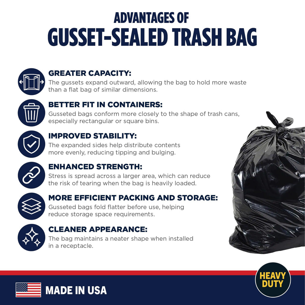 95-96 Gallon Heavy Duty Black Garbage Bags 50 Count X455