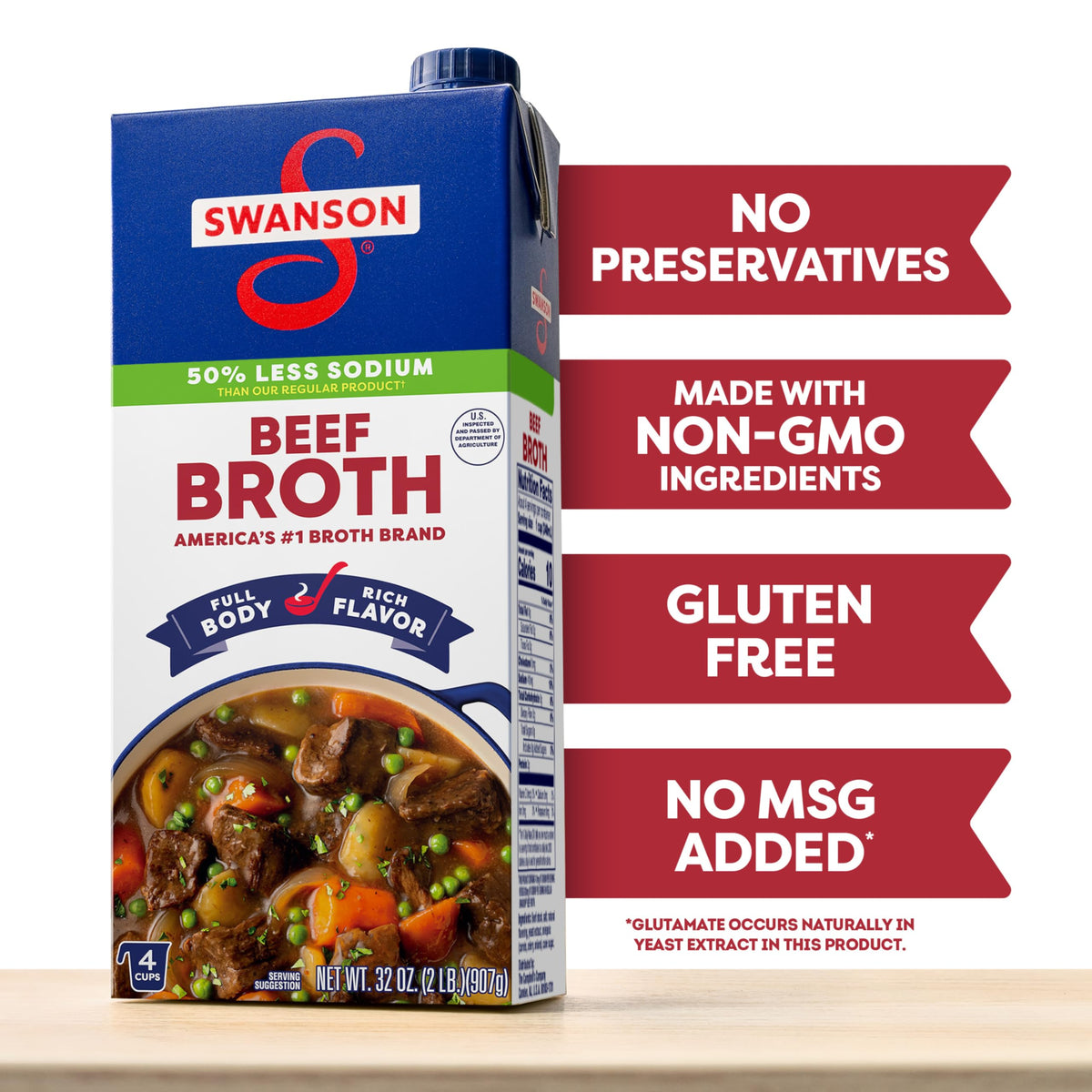 Lower Sodium Beef Broth 32 oz T2044