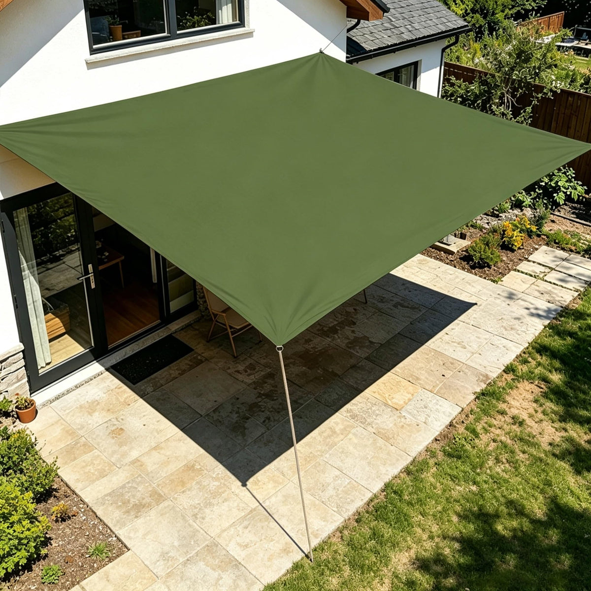 Waterproof Heavy-Duty Rectangle Sun Shade Sail with Rope N28267