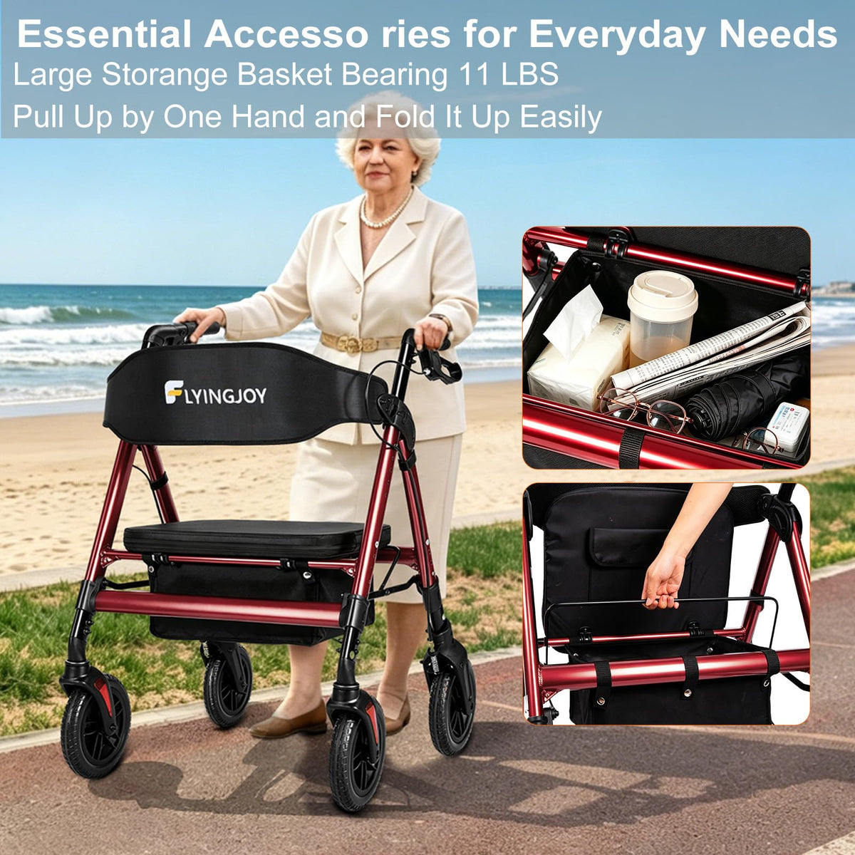 Heavy-Duty Bariatric Rollator Walker with Seat T529516