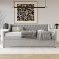 Twin Linen Upholstered Daybed with Trundle O449162