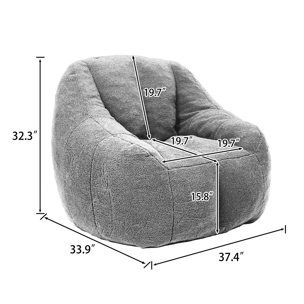 Yellow Tufted Memory Foam Bean Bag Chair J472576
