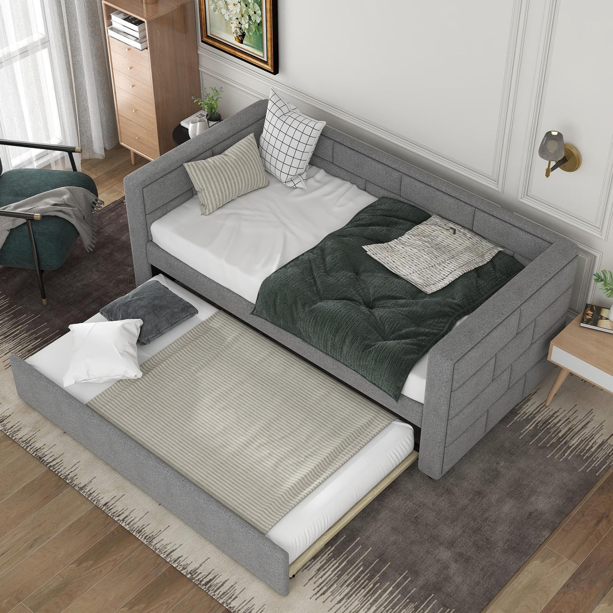 Twin Upholstered Daybed with Trundle Z986610