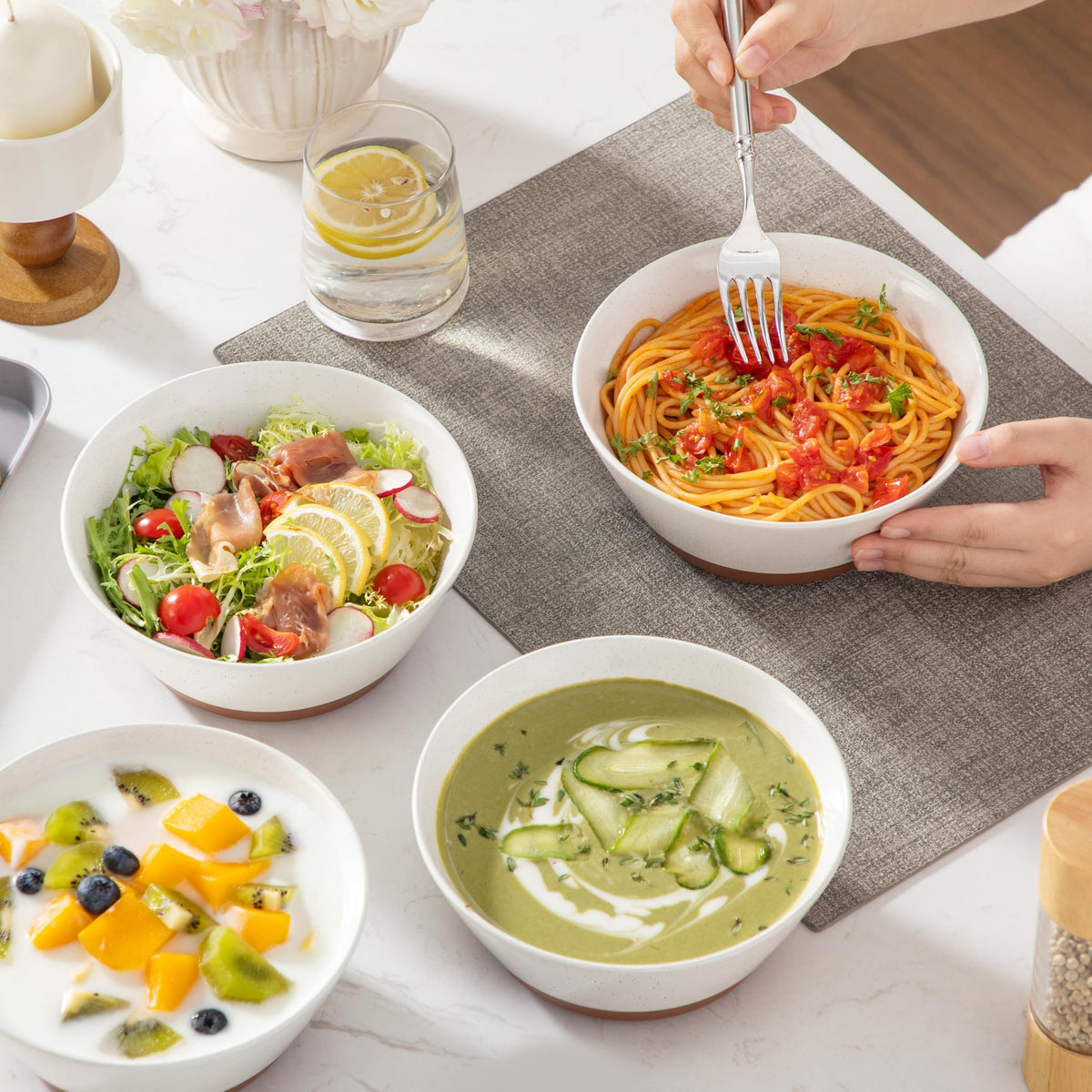 Ceramic Soup Bowls Set of 4 U651