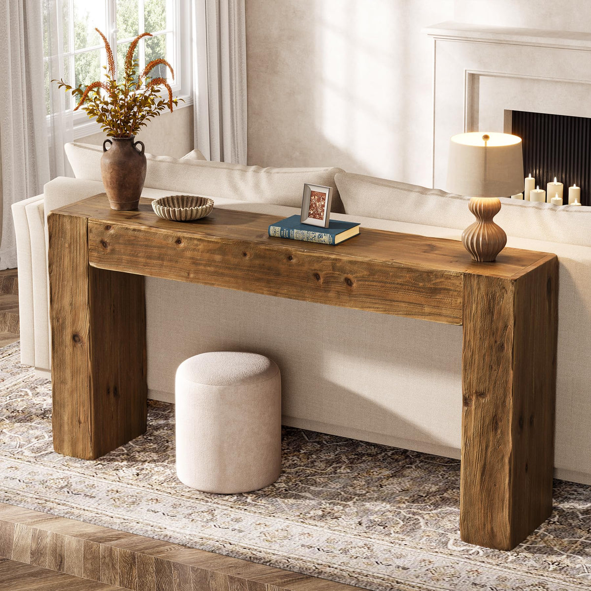 Solid Wood 63-Inch Console Table C93166
